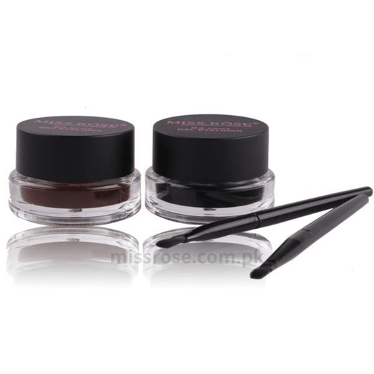 Miss Rose 2-in-1 Gel Eyeliner | MISS ROSE Gel Eyeliner - 2 color set Black and Brown | Gel Kajal 24 Hours Stay Eye Liner Soft and Smooth - Zari Villas