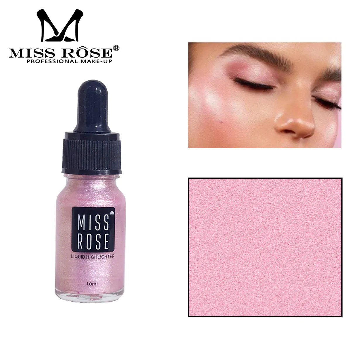 Miss Rose High Beam Liquid Highlighters | Glitter Highlighter 10ml - Zari Villas