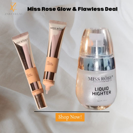 How to Achieve a Flawless, Radiant Look with Miss Rose Silk Foundation and Liquid Highlighter