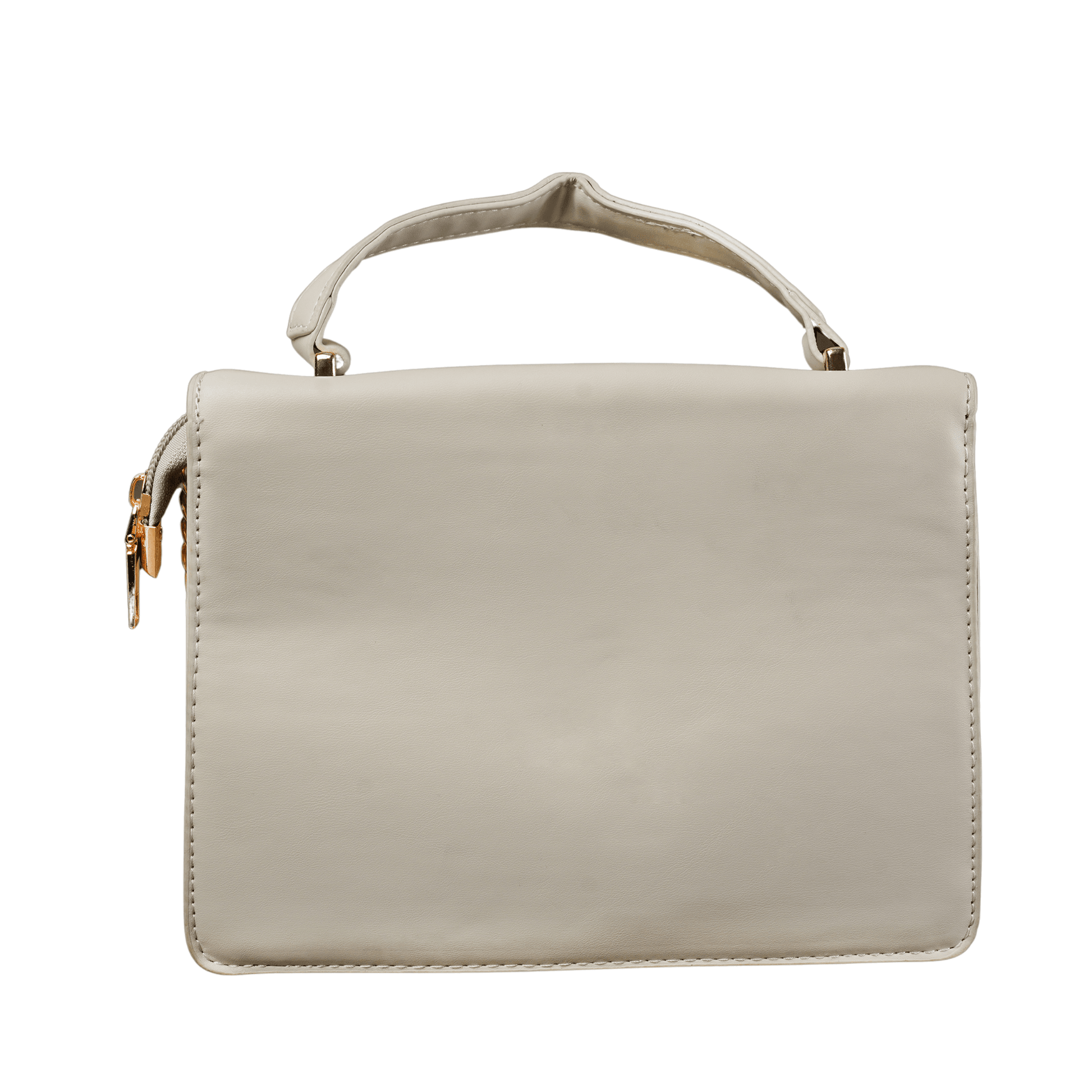 Ivory Luxe Handbag with Golden Twist Clasp and Chain Detail - Zari Villas