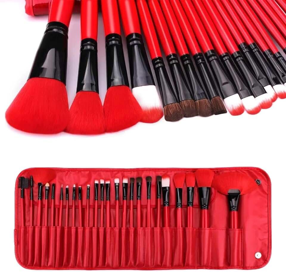 24 Piece Premium Makeup Brush Set - Vegan & Cruelty-Free Brushes for Face, Eyes & Lips - Zari Villas