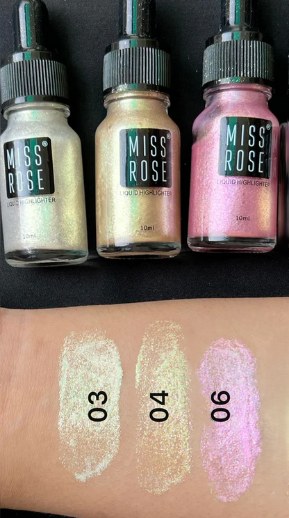 Miss Rose High Beam Liquid Highlighters | Glitter Highlighter 10ml