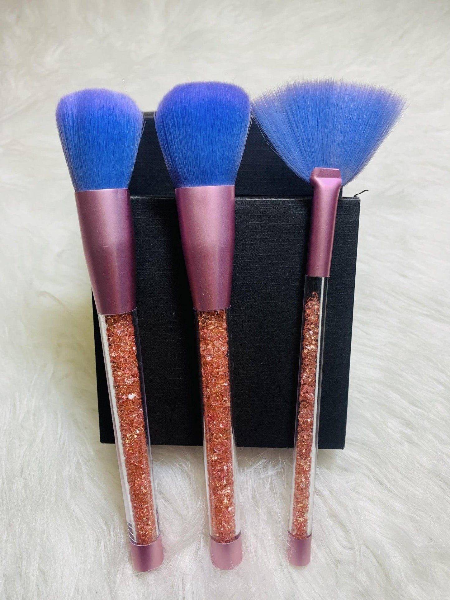 7 Piece Pink & Blue Makeup Brush Set - Soft & Fluffy Vegan Friendly Brushes - Zari Villas