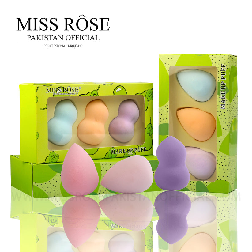 Miss Rose Beauty Blender 3 in 1 -Oval Shape | Miss Rose Blender Puff 3 in 1