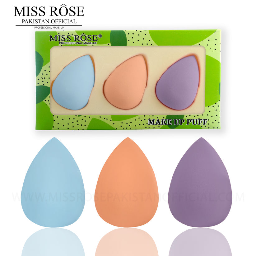 Miss Rose Beauty Blender 3 in 1 -Oval Shape | Miss Rose Blender Puff 3 in 1