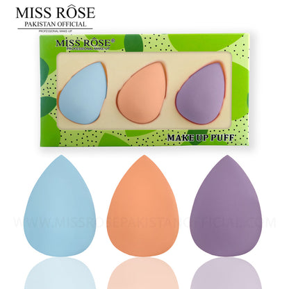 Miss Rose Beauty Blender 3 in 1 -Oval Shape | Miss Rose Blender Puff 3 in 1