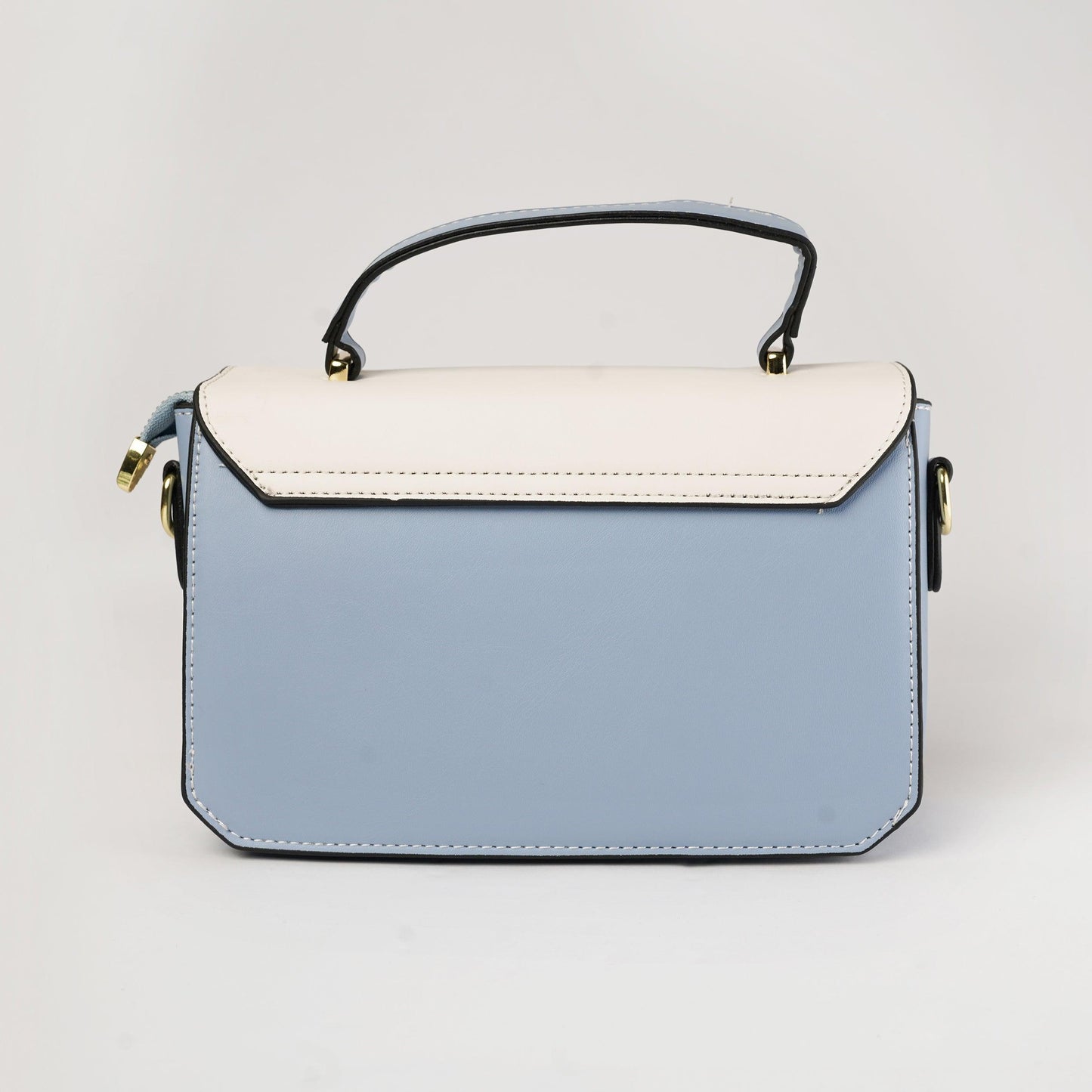 Light Blue Two-Tone Shoulder Bag with Sleek Bow Detail - Zari Villas