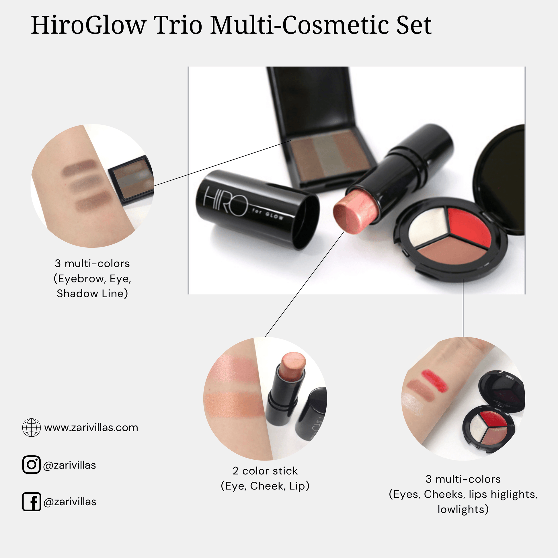 HiroGlow Trio Multi-Cosmetic Set - Zari Villas