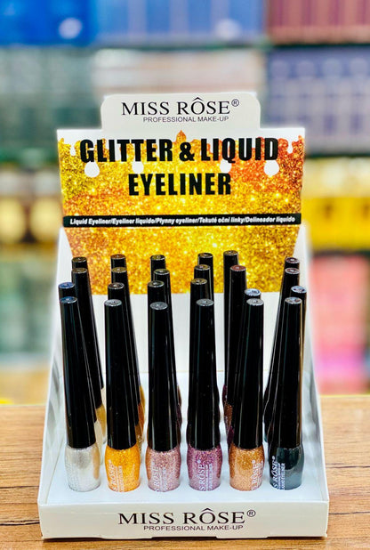 Miss Rose Colored Liquid Eyeliner| Miss Rose Glitter Liquid Eyeliner - Zari Villas