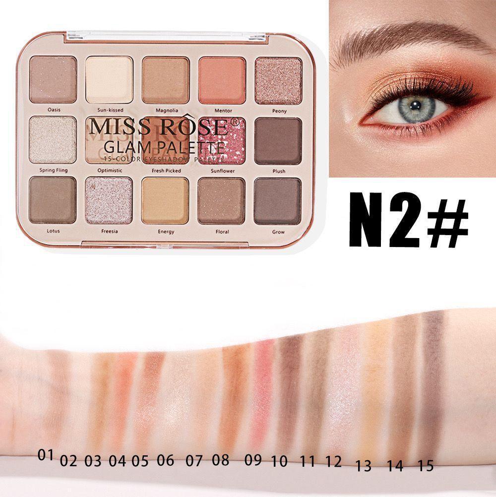 Miss Rose 15 Color Glam palette | Miss Rose Glam Palette - N2# - Zari Villas