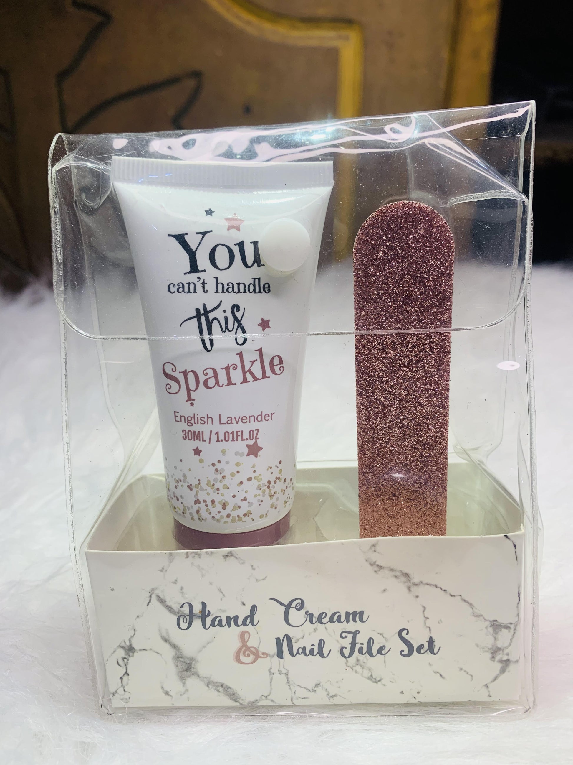 Sparkle Hand Cream & Nail File Set - Infused with Lavender & Shea Butter - Nourishing Hand Cream & Glass Nail File - Zari Villas