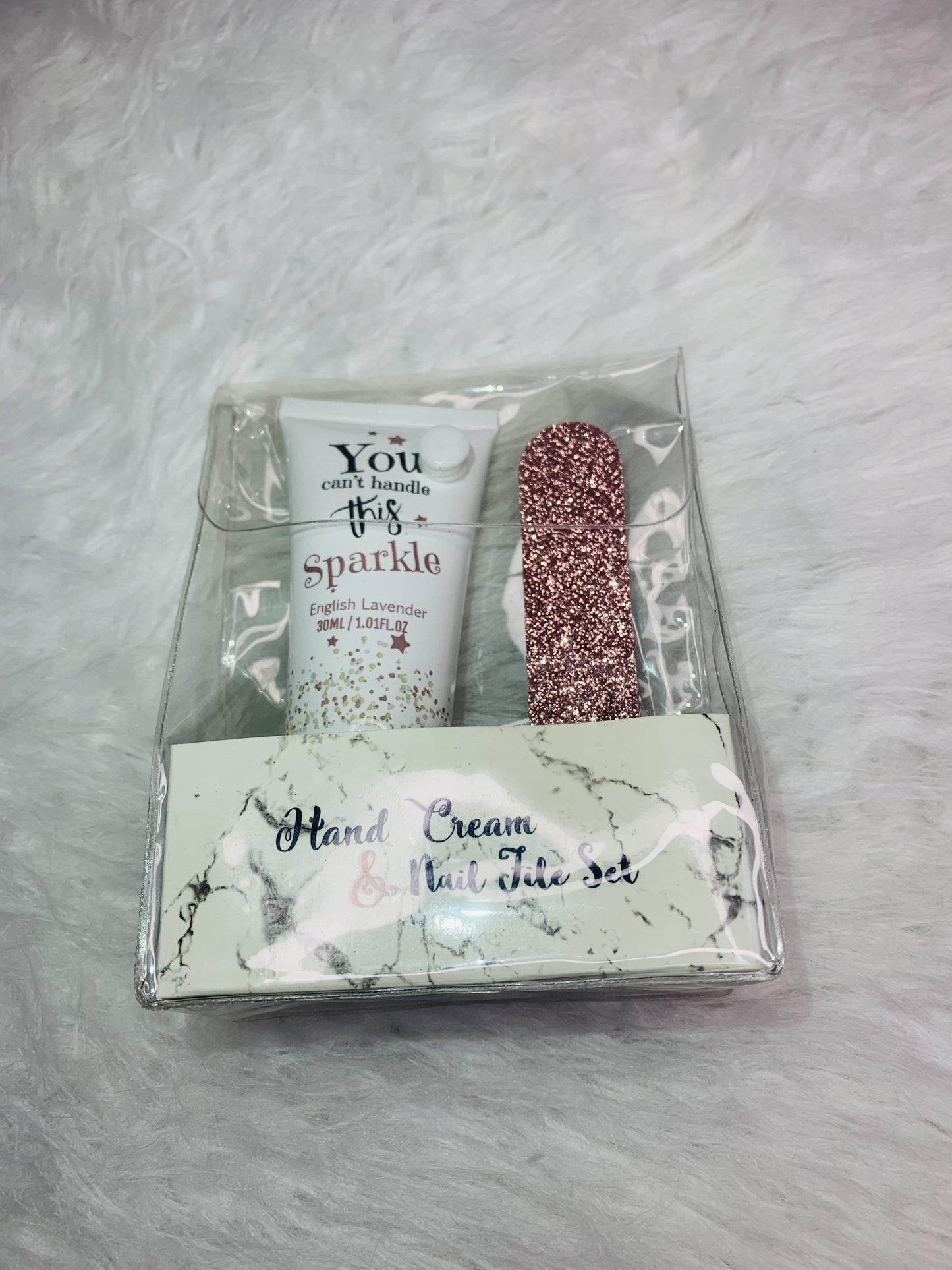 Sparkle Hand Cream & Nail File Set - Infused with Lavender & Shea Butter - Nourishing Hand Cream & Glass Nail File - Zari Villas