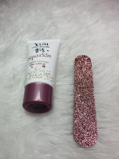 Sparkle Hand Cream & Nail File Set - Infused with Lavender & Shea Butter - Nourishing Hand Cream & Glass Nail File - Zari Villas