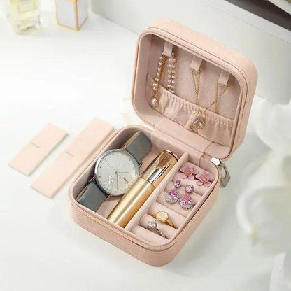 Portable Travel Mini Jewelry Box | Leather Jewellery Organizer - Zari Villas