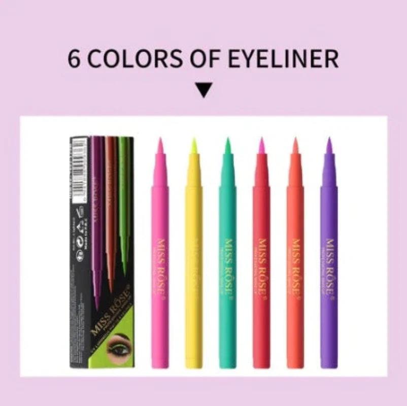 Missrose UV Luminous Matte Eyeliner | Miss Rose 6-Color Long-Lasting Waterline Eyeliner Set - Zari Villas