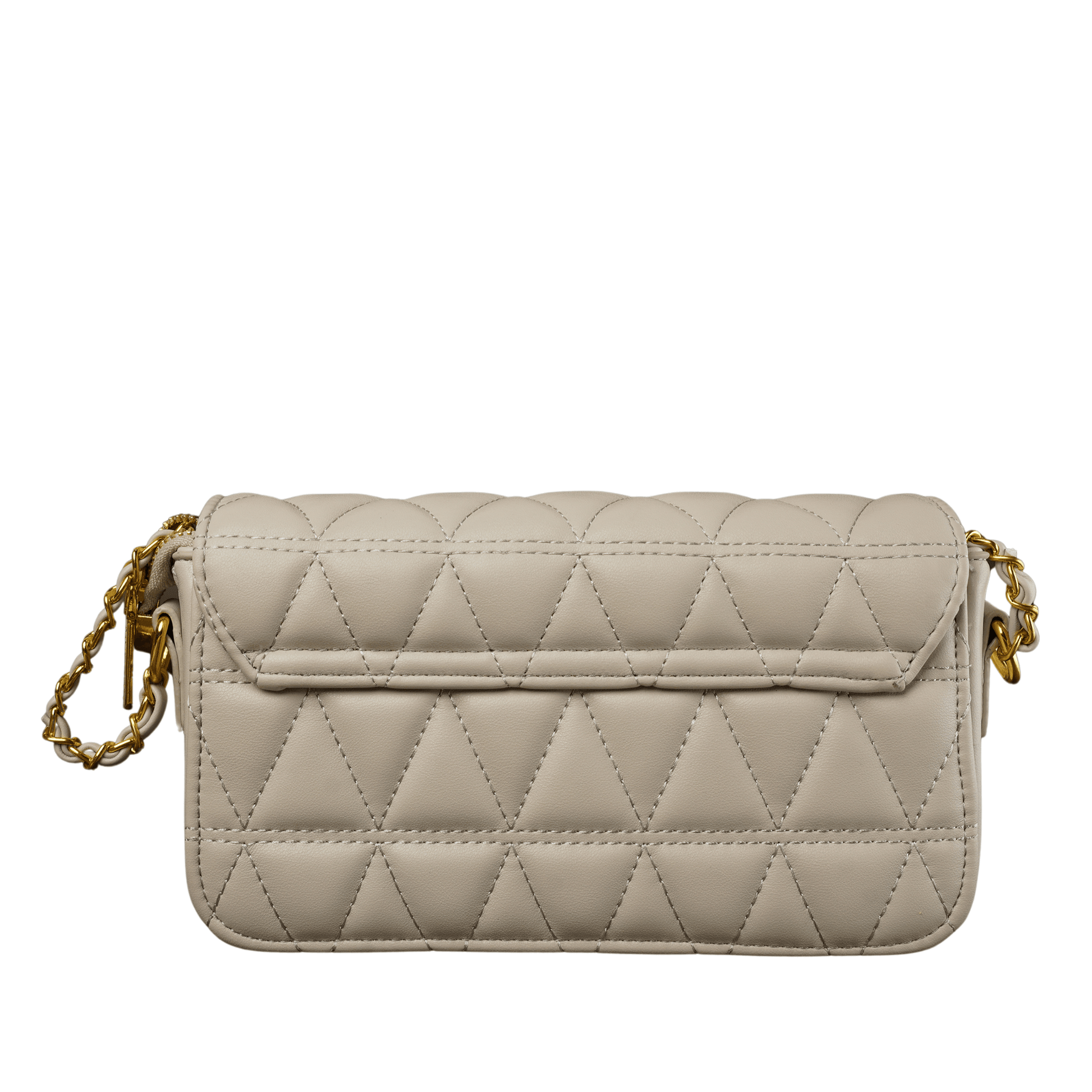 Elegant Cream Quilted Chain Clutch - Zari Villas