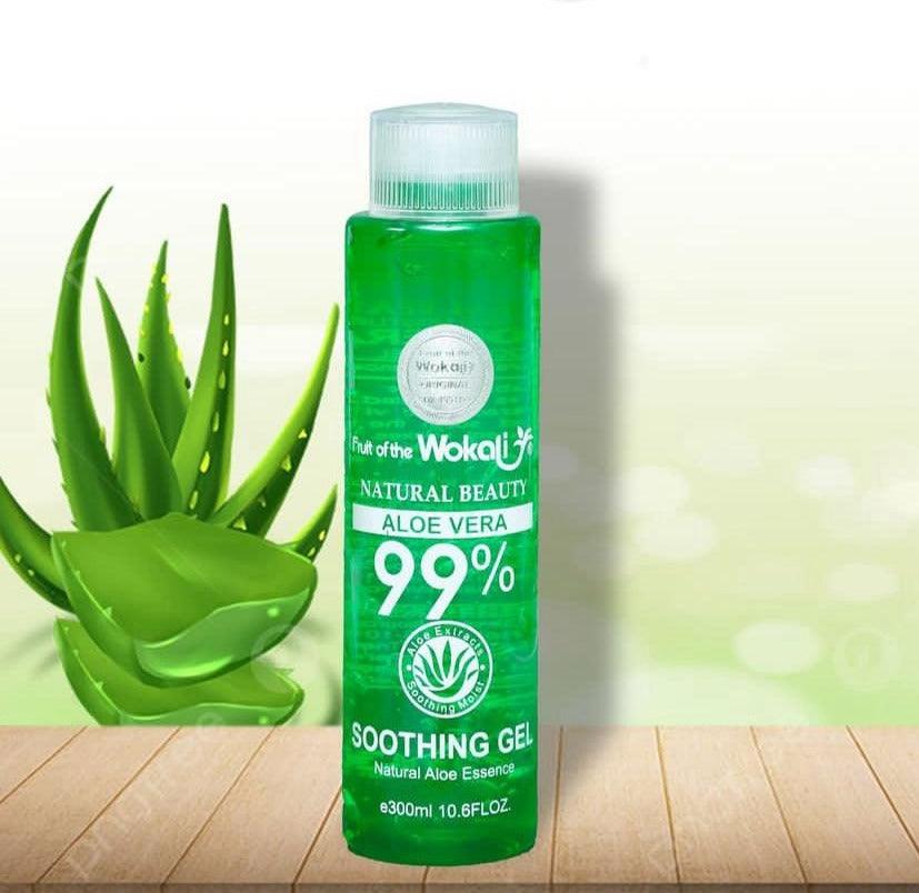 Wokali 99% Natural Aloe Vera Soothing Gel - 300ml | Aloe Vera Gel for Face and Body Hydration - Zari Villas