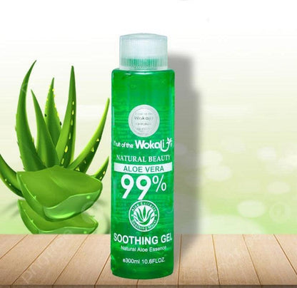 Wokali 99% Natural Aloe Vera Soothing Gel - 300ml | Aloe Vera Gel for Face and Body Hydration - Zari Villas