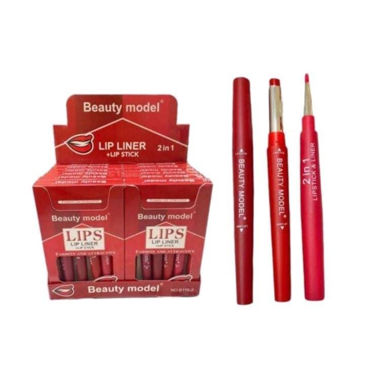 Beauty Model 2-in-1 Lipstick & Liner: Define and Fill for Lasting Lip Perfection - Zari Villas