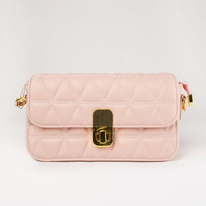 Blush Charm Quilted Crossbody Bag with Gold-Tone Clasp - Zari Villas