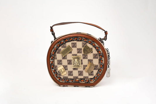 Chic Elegance Round Satchel – Vintage Inspired Designer Handbag - Zari Villas