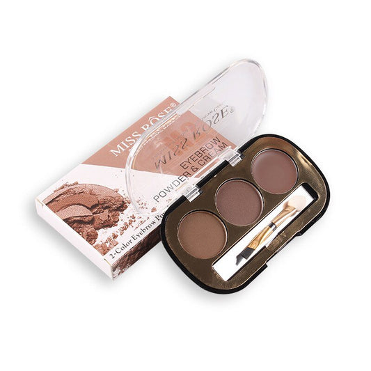 Miss Rose 3-Color Eyebrow Powder Palette | 2-Color Eyebrow Powder & 1-Color Eyebrow Cream