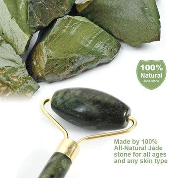 Crafted Jade Facial Roller & Gua Sha Set | Ultimate Jade Skincare Set | Jade Facial Tools | Anti-Aging Jade Facial Massage Tools - Zari Villas