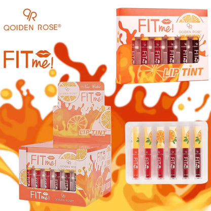 Qoiden Rose Fit Me! Lip Tint pack of 6 | Korean lip tint | Hydrating Lip Color