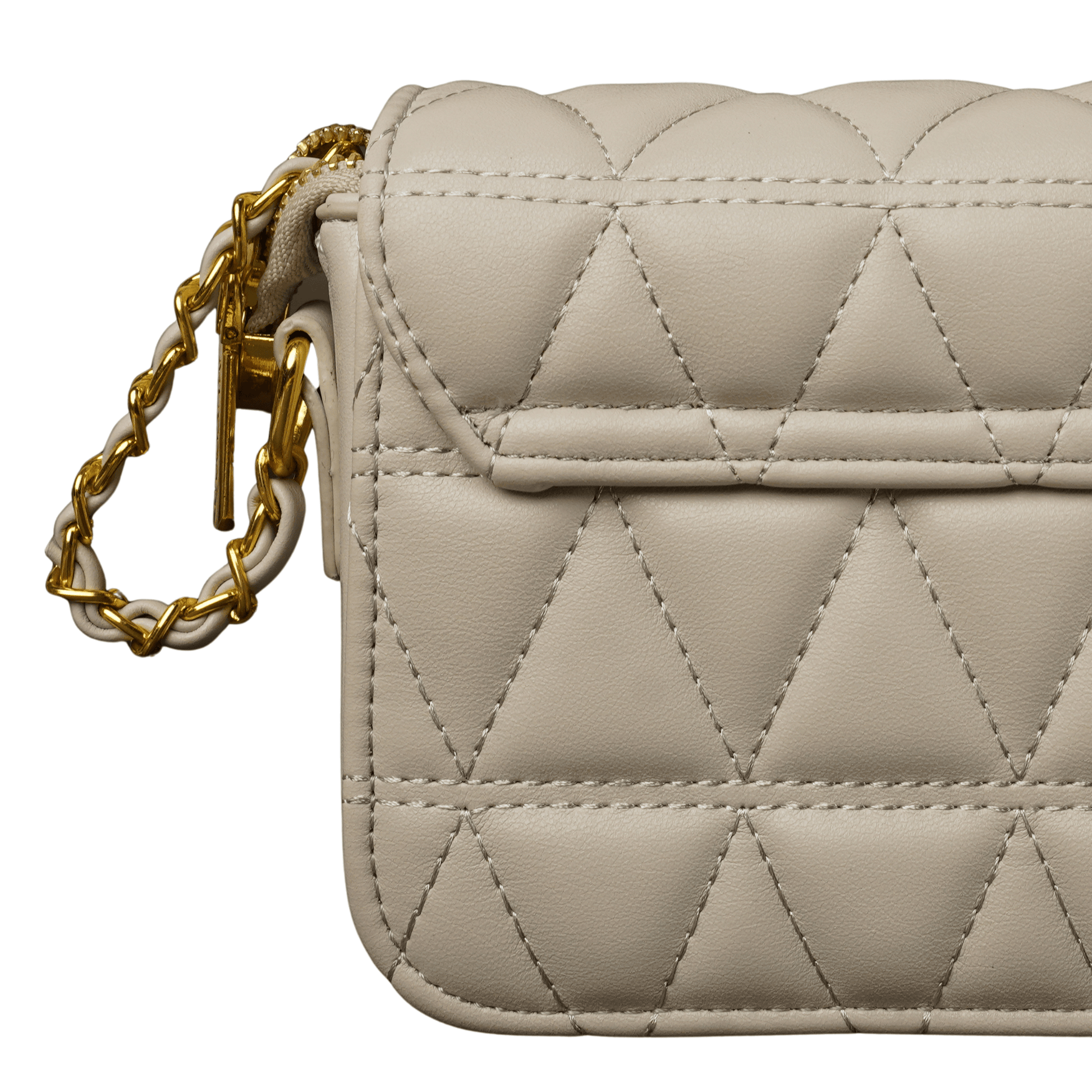 Elegant Cream Quilted Chain Clutch - Zari Villas